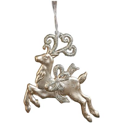 Charmante Weihnachtsdekoration Ein 11,5*1,2*11,5cm Glitzeranhänger Rentier-Stil Stabiler Kunststoff Vielseitig Hängend Engel-Design