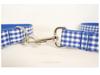 Blue Plaid Dog Collar and Leash Set with Innovative Design