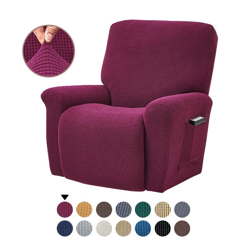 Split Jacquard Recliner Cover Elastic Lazy Boy Chair Sofa Covers Stretch Spandex Couch Slipcovers Armchair Case Solid Color