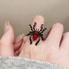 Dunkler Gothic Spinnenring für Damen: Einzigartiges offenes Design für Halloween und Festivals