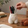 Butt Pen Holder, 3D Printed Female Form Pencil Cup, Body Art Booty Shaped White Desk Organizer for Home Office Supplies