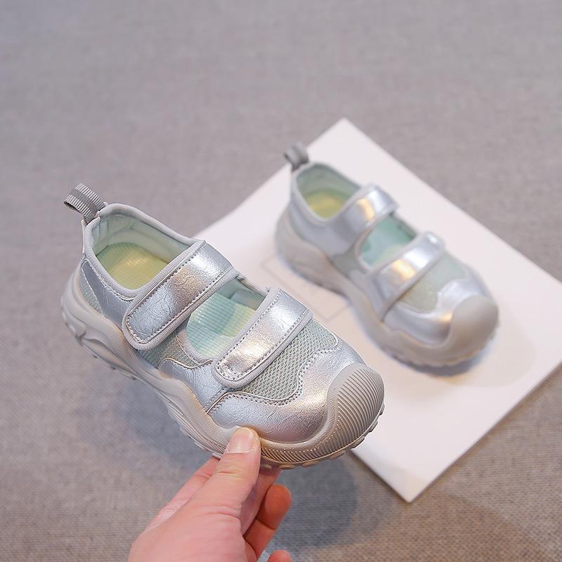 

New style girls closed-toe sandals for summer2026New style water wading shoes for little girls, children s beach shoes 26-30One Hand5Double серебряный