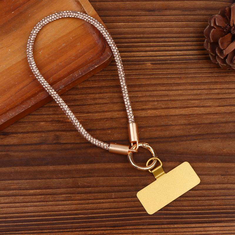 Luxury Full Phone Lanyard With Metal Clip Universal Short Chain Handheld Wrist Flash Accessory For Mobile Phones