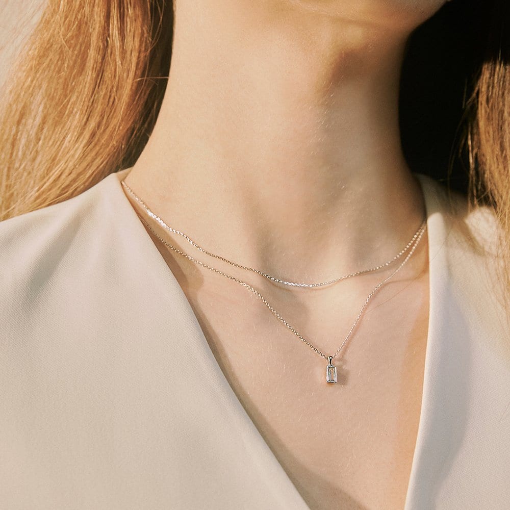 [Hei]Baguette Layered Necklace