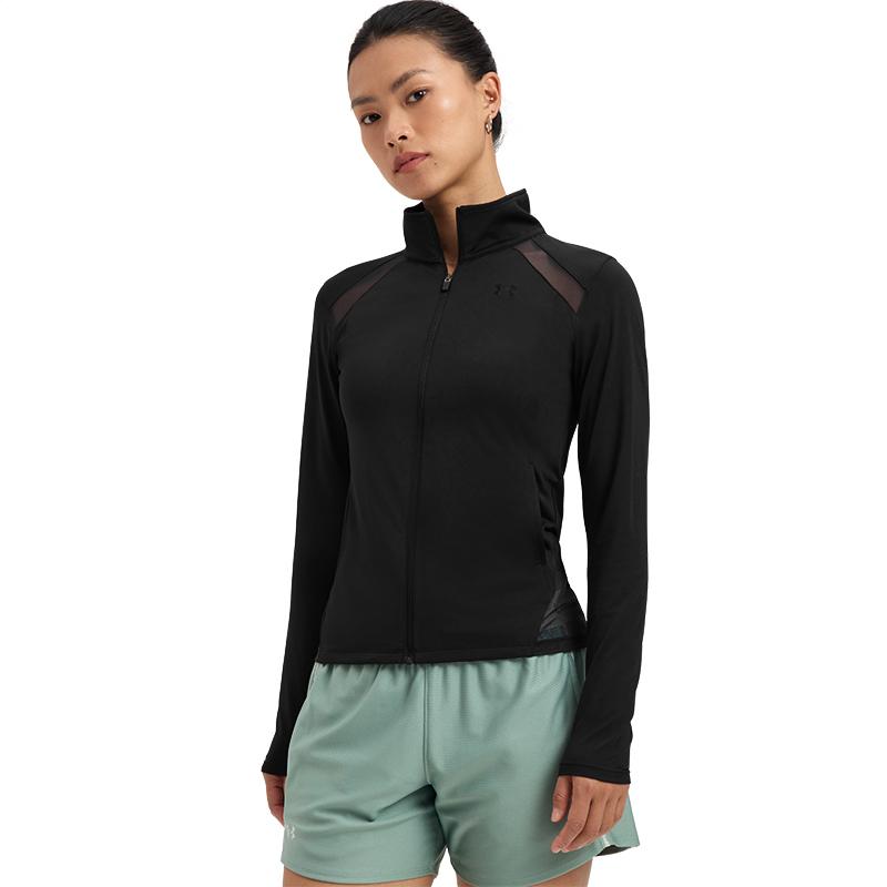 Under Armour Cool Mesh Comfortable Versatile Simple Fashion Solid Color Jacket Women Jacket Black 6007554-001