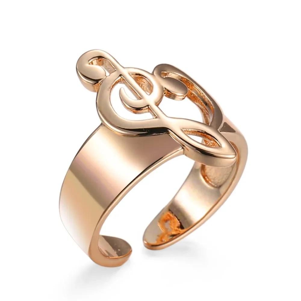 

Musical Note Fashionable Charm Top Level Show Off Personality High Quality 14k Gold Plated Male and Female Rings Adjustable resizable