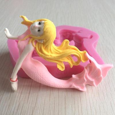 3D Beauty Mermaid Fairy Silicone Fondant Mould Cake Decor Chocolate Baking Mold
