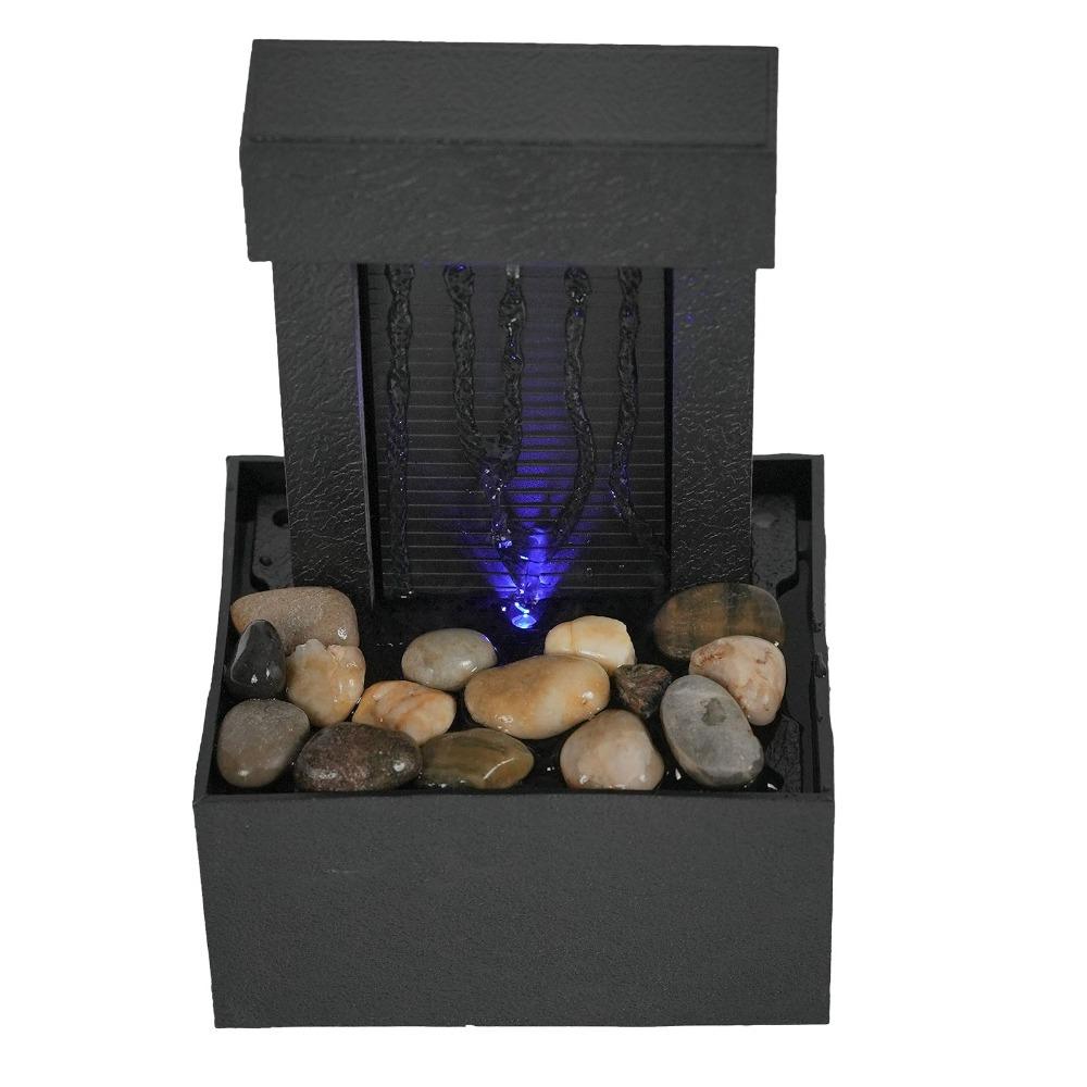Black Layered Bowl Tabletop Water Feature Living Room Central Decor Piece