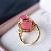 Anelli Ovali in Pietra a Strisce Rosa Rosse, Belli e Minimalisti, per Donna, Nuovi in Stile Delicato, Anello Smaltato, Gioiello da Matrimonio, Regalo