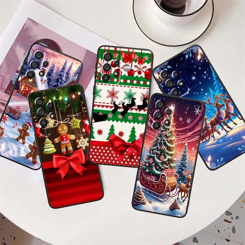 Christmas Gift Box Design Phone Case For Samsung A41 A35 A34 A33 A32 A25 A24 A23 A21s A06 A05 A04 A03 Note 10 20 Ultra 5G Black