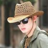 Wide Brim Sunscreen Straw Hat Solid Color Fisherman Hat Retro Western Cowboy Hat  Girl
