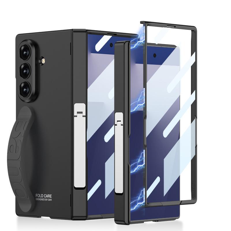 Suitable for Samsung Z Fold7 Mobile Phone Case New Magnetic Hinge Case Film Integrated Silicone Wristband Bracket Protective Cover