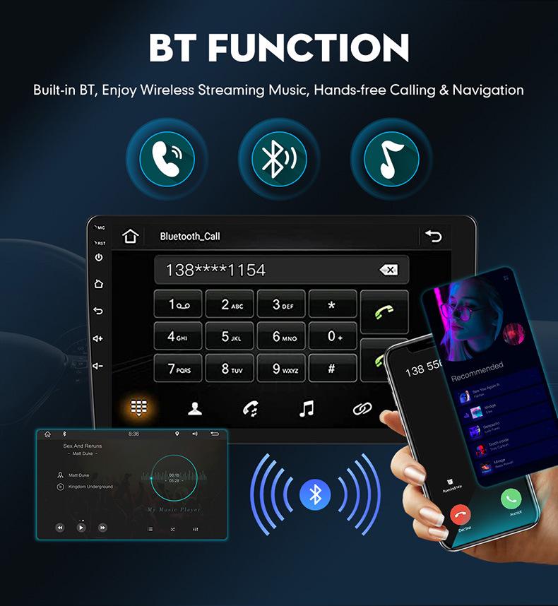 7/9/10-inch Car GPS Navigation with Bluetooth, Wireless CarPlay, Reversing Camera, and Large Touchscreen Display