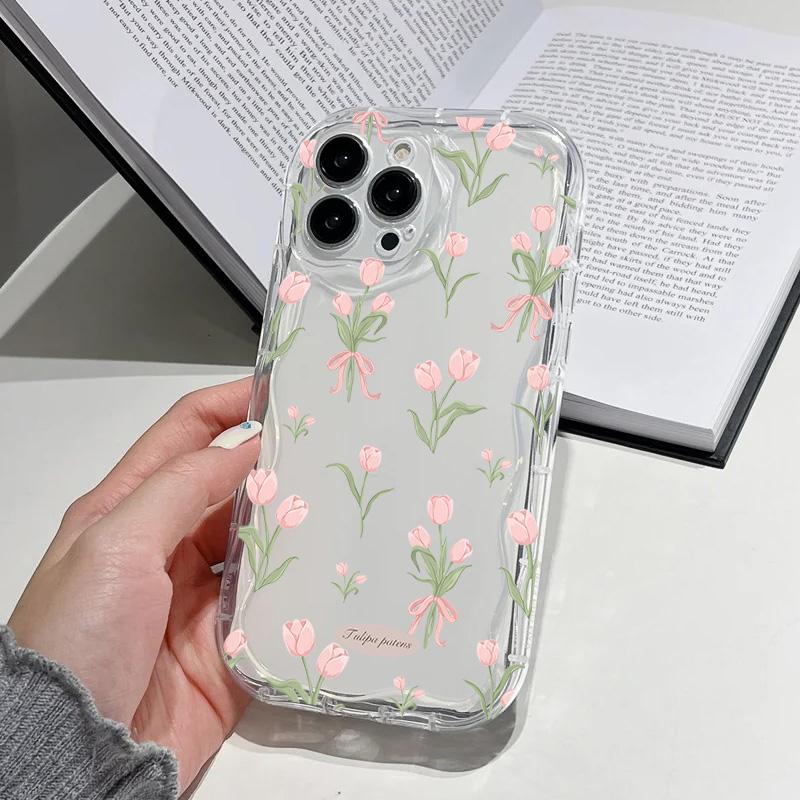 Case For Xiaomi Redmi Note 15 14 13 12 Pro Plus 5G 4G Redmi 15C 15 14C 13C 12C 13 A5 Soft Tulip Love Heart Leaves Flower Cover