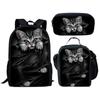 Classico Popolare Novità Divertente Gattino Gatto Stampa 3D 3pz/Set pupilla Zaini Scolastici Zaino Daypack per Laptop Borsa Pranzo Astuccio