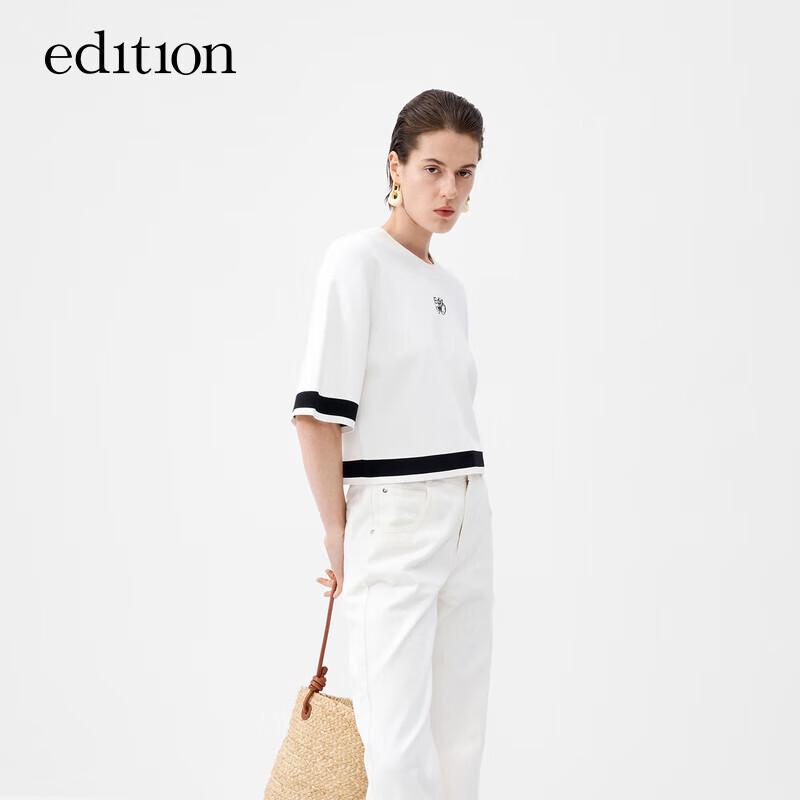 

Женский спортивный топ с цветными блоками, вязаный, с коротким рукавом M