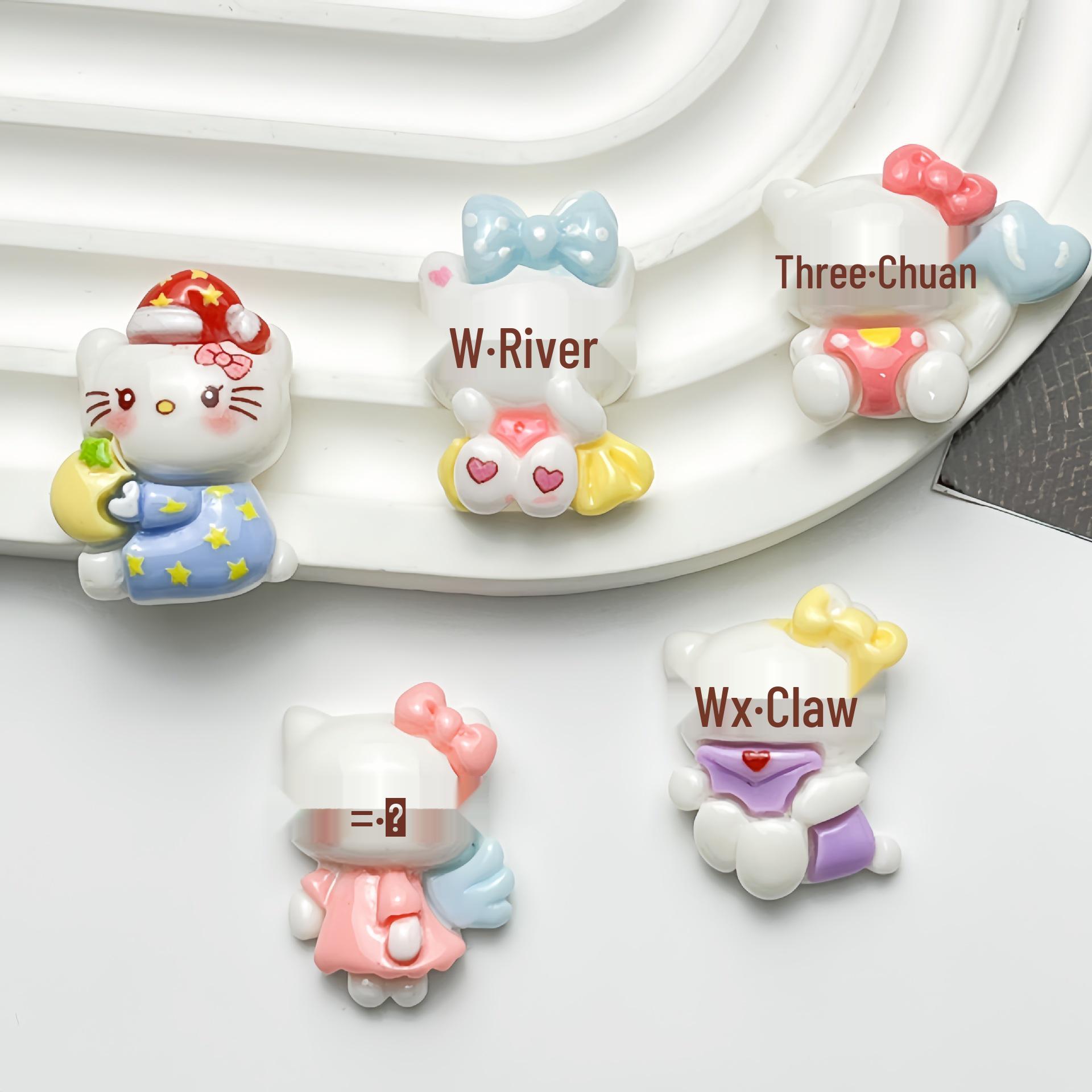 Cute Cartoon KT Cat Resin Hair Clip Decorative Accessories - Handmade DIY Ornament Material