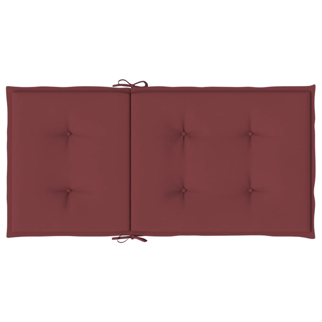 Low Backrest Chair Cushions 6 Pcs. Melange Wine Red 100x50x4 Cm Fabric