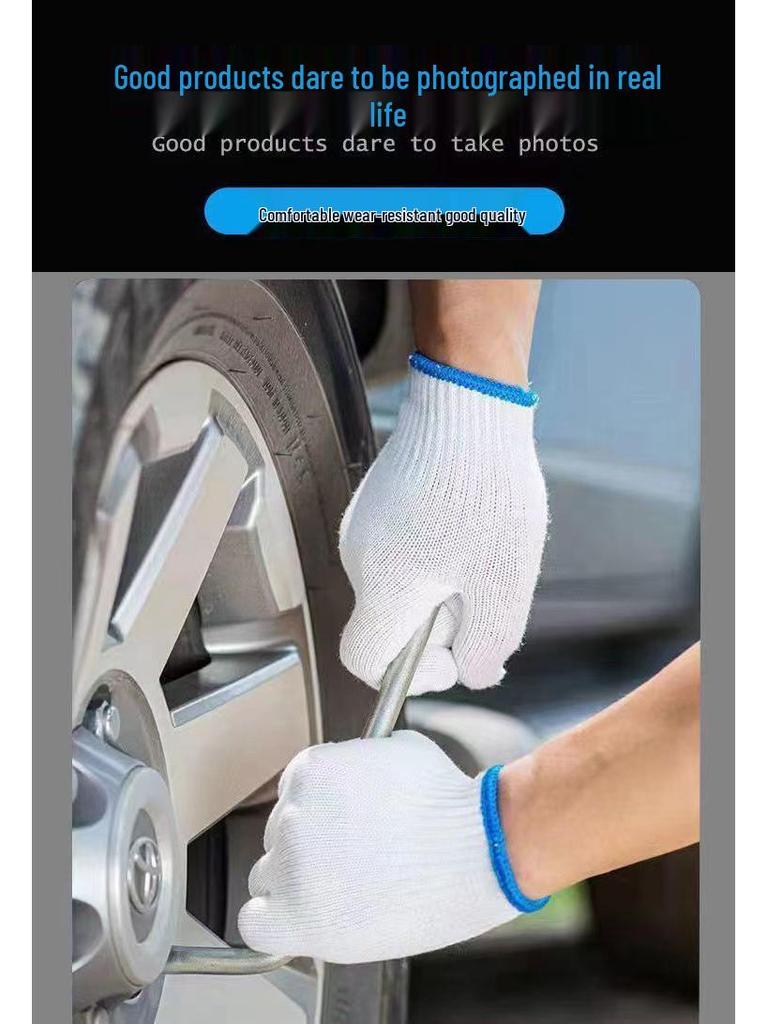 Durable Wear-Resistant Nylon Labor Gloves - Thickened Cotton Liners for Machinery & Construction, Unisex