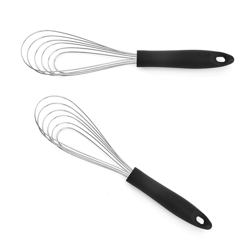2 Stück Fächerförmiger Schneebesen Edelstahl Eierschläger mit Komfortablem Silikongriff Sahneschläger Effizientes Backwerkzeug