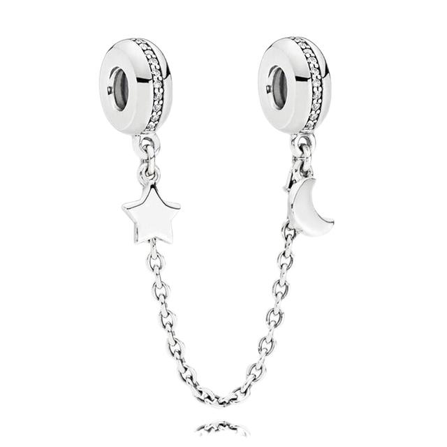 Nový 925 Sterling Silver Sparkling Pav éCrown O Tree Bezpečnostní řetízek Přívěsek Korálky Temperament Náramek Ženy Šperky Dárek
