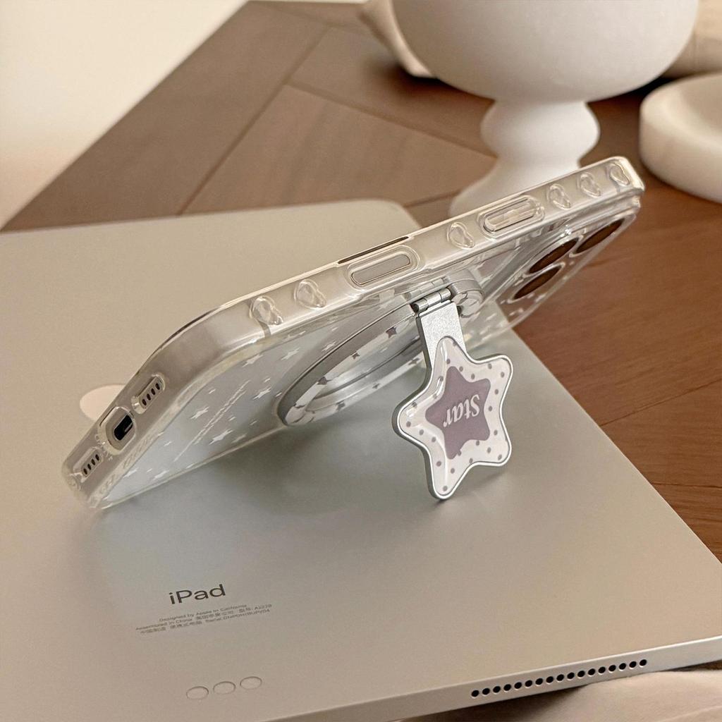 Creative White Star Magnetic Phone Case for iPhone 16, iPhone 17, and iPhone 17 Pro Max