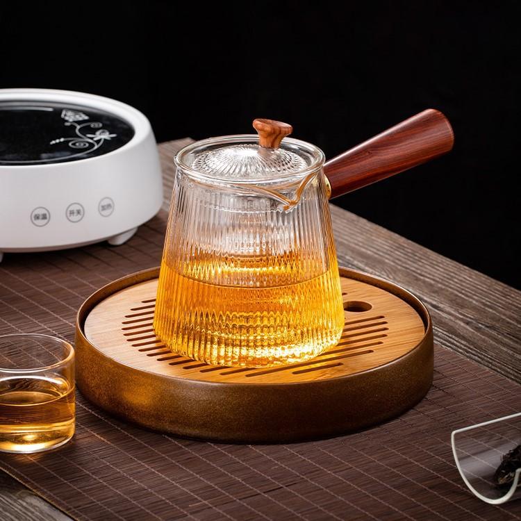 Side Handled Electric Pottery Stove Teapot High Temperature Resistant Thickened Teapot Household Heat Resistant High Borosilicate Glass Filter Tea Pot
