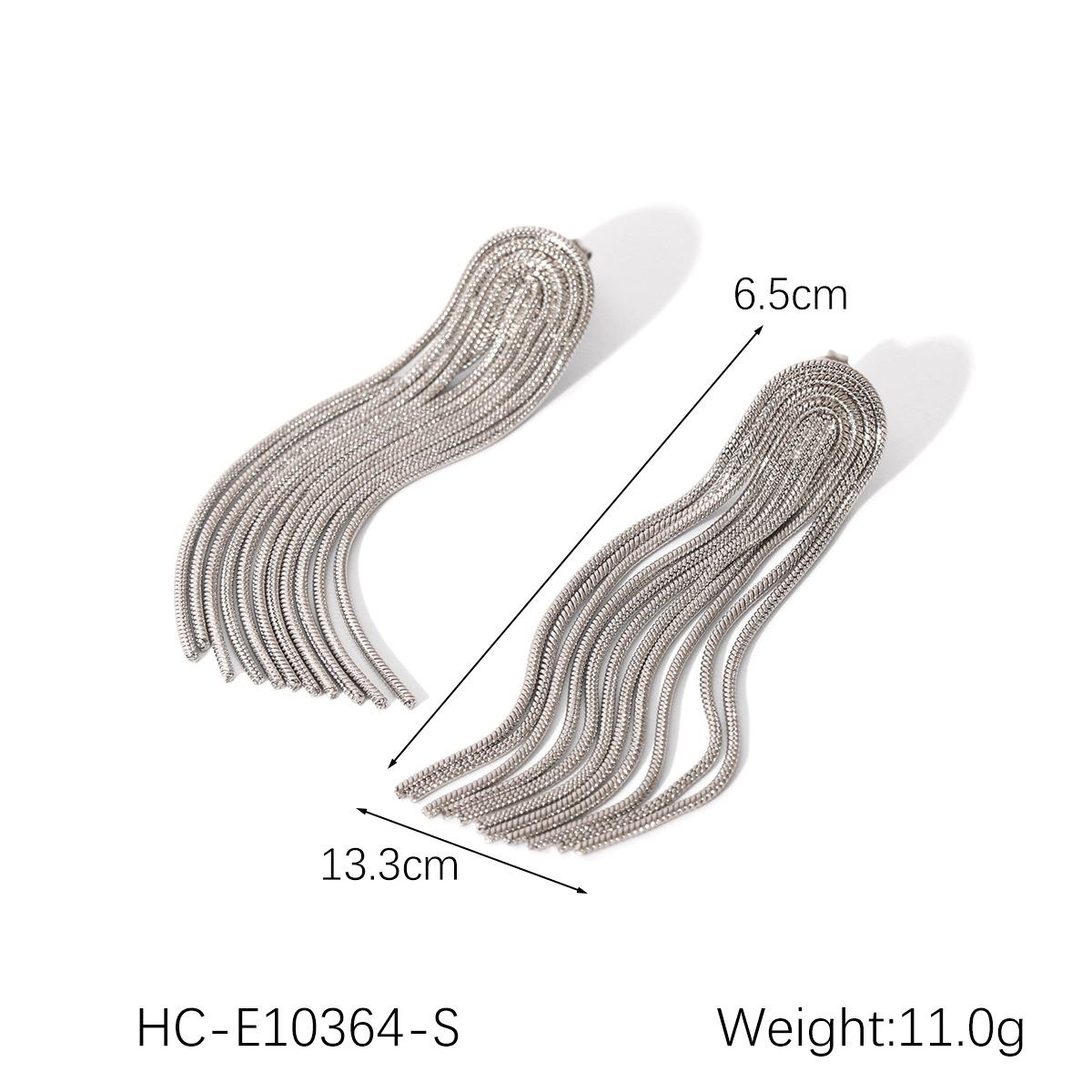

Long Chain Tassel Earrings For Women Titanium Steel Elegant Dangle Earrings Fashion Jewelry