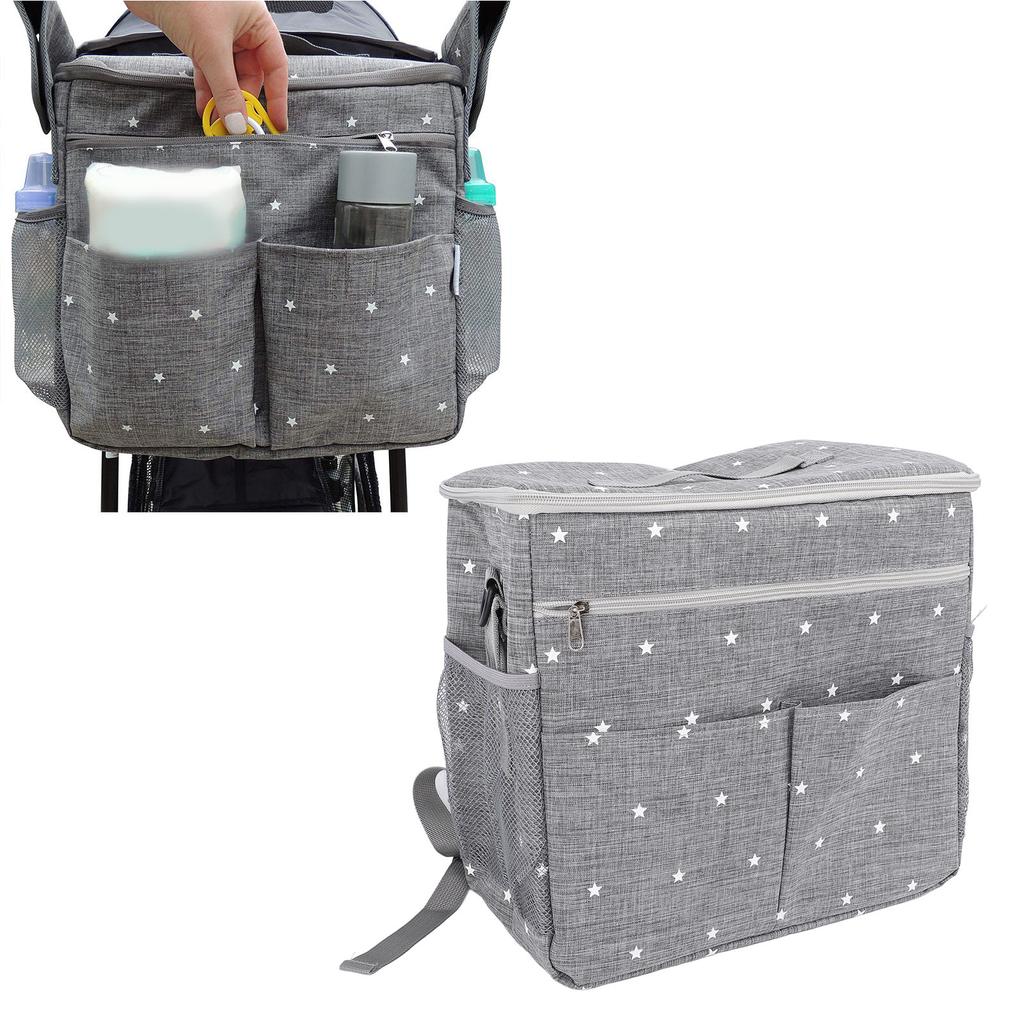 Baby Stroller Bag Water Resistant Baby Diaper Bag Multifunctional Large Capacity Stroller Caddy Orga