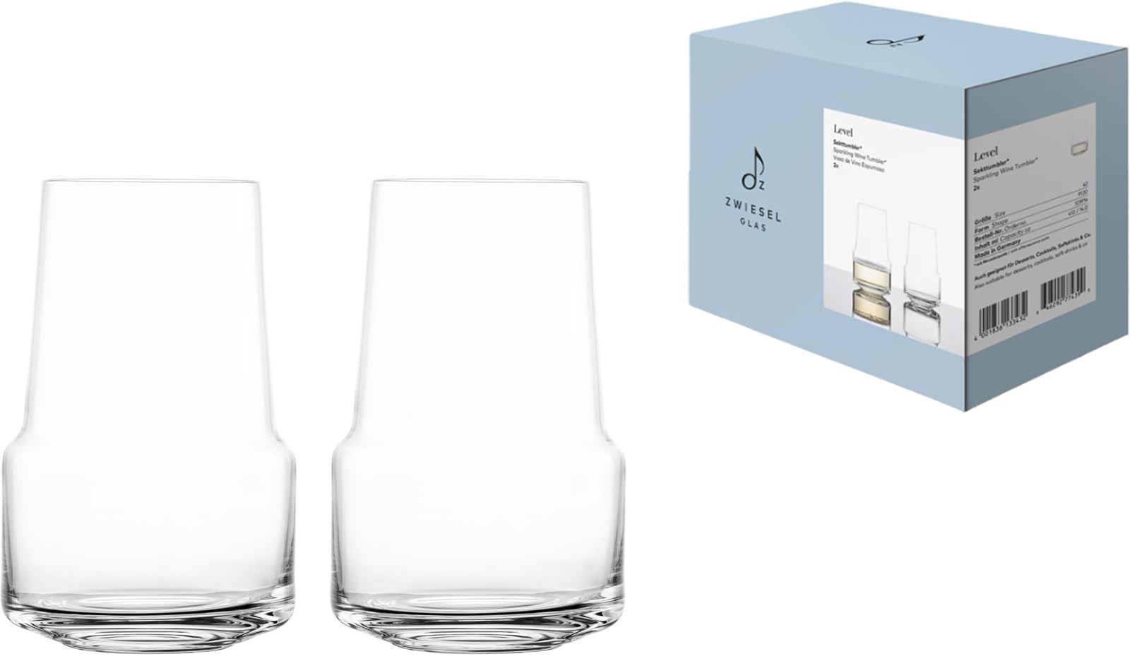 

ZWIESEL GLAS Level Sparkling Tumblers, Machine-Made, Pair (m123914)