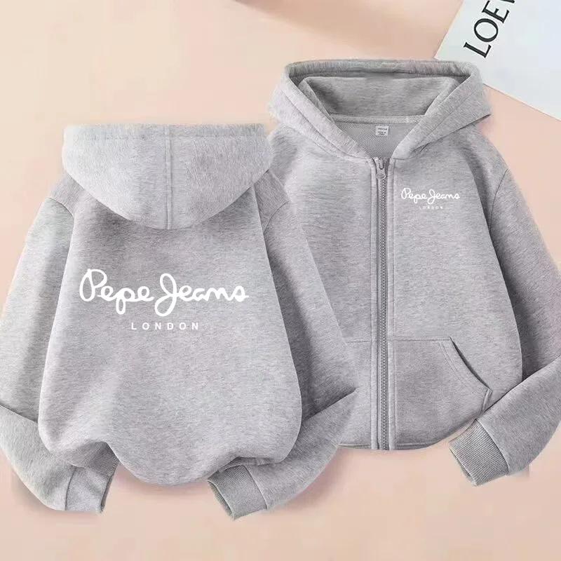 Cardigan Felpa con Cappuccio e Zip per Bambini Felpa Stile Ragazzi Ragazze 3-12 Anni Marca Top Sportivo Moda Casual Affascinante Ampio Cappotto Vestiti