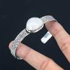 Natural Rainbow Moonstone Gemstone 925 Silver Bangle Adjustable For Girls