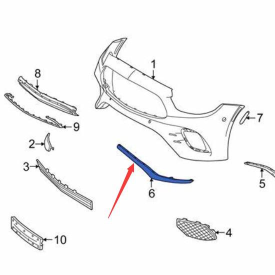 Compatible Bright Strips for Mercedes-Benz E-Class E260 213: Front Bumper Left and Right