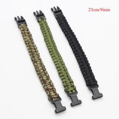 23cm/9in Seven Core Paracord Survival Bracelet for Outdoor Emergency Escape Camping Tool with Plaited Rope Design