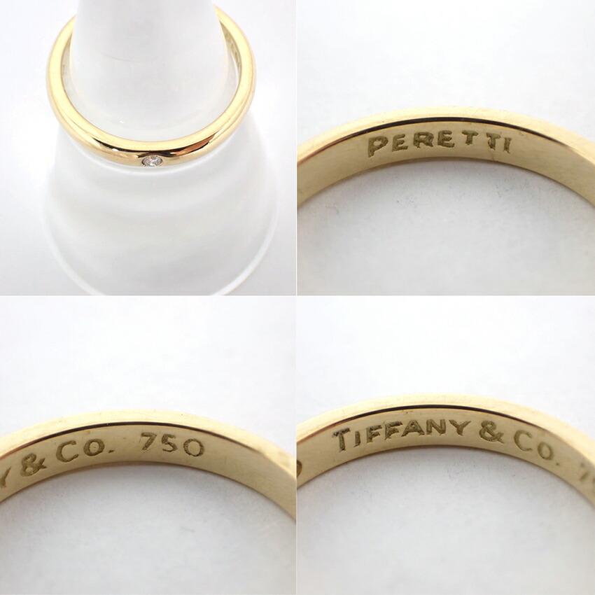 [Pre-owned] TIFFANY 750YG Diamond Band Ring, Size 8.5, J41-7