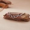 Sterling Adjustable Tennis Chain Bracelet With Natural Garnet Gemstones Pave Zircon Accents Women
