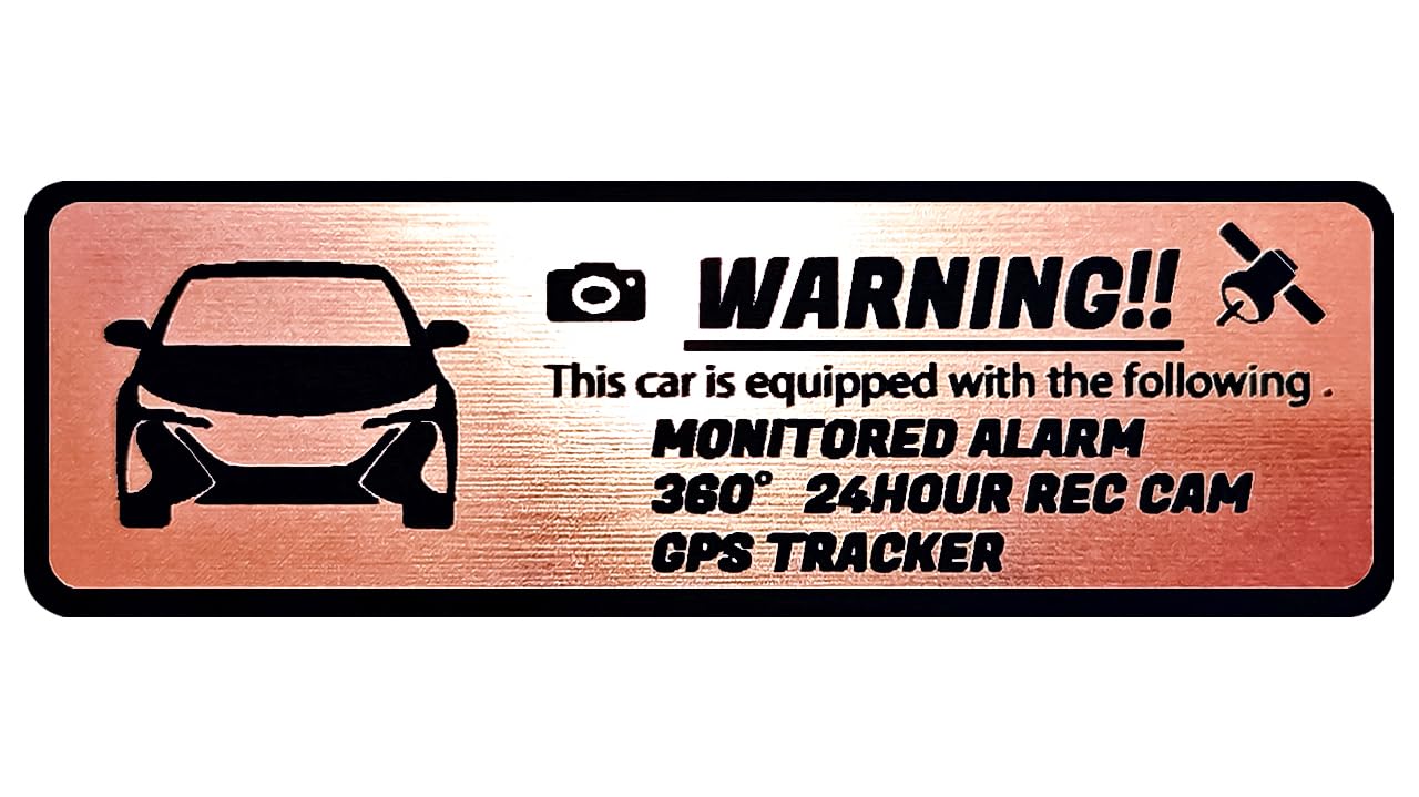 

Honami Works Small Prius PHV 50 Series Security Emblem, 24-Hour Surveillance, Dash Cam, GPS Tracker, Sticker, Pink Gold