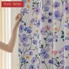 1PC Nuan Series Gentle and Romantic Style Blackout Curtains Purple Floral Print Curtains for Bedroom Living Room Balcony Window for Home Decor