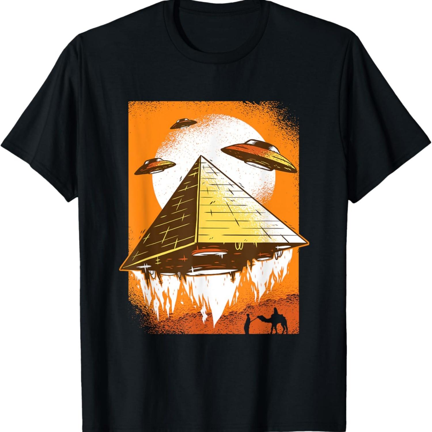 

Alien Abduction Egyptian Pyramids UFO Aliens Egyptian T-Shirt XXXXXL чёрный