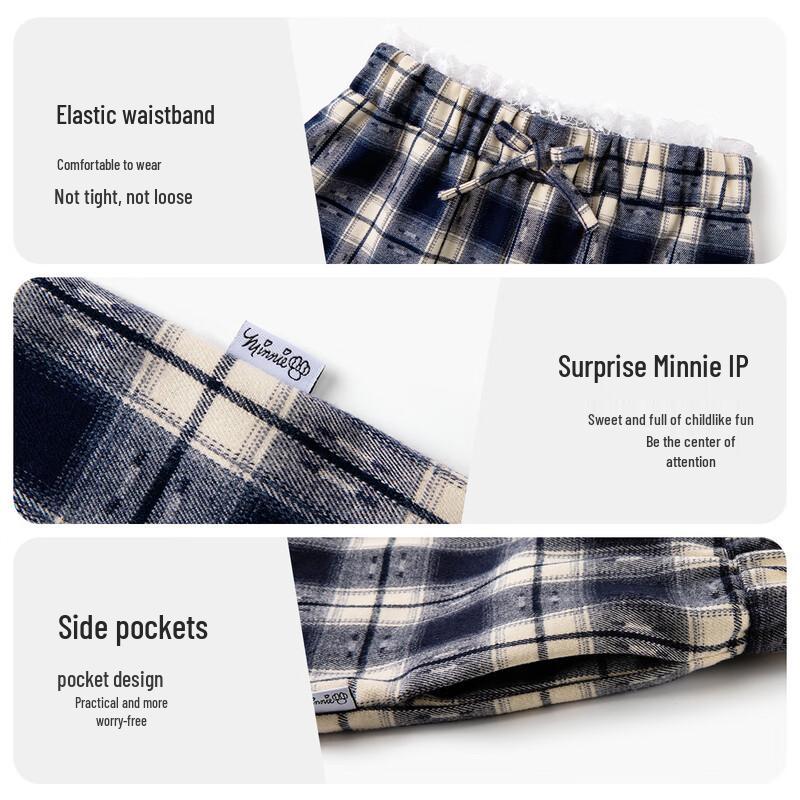 Disney Girls' Plaid Straight-Leg Pants