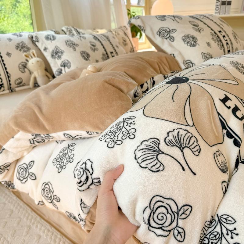 

Детский флисовый двусторонний коралловый флисовый пододеяльник Класс А зимний утолщенный молочный флис 4 предмета комплект зимний флисовый валанс трехпредметный комплект Thickened Single quilt * -150x200