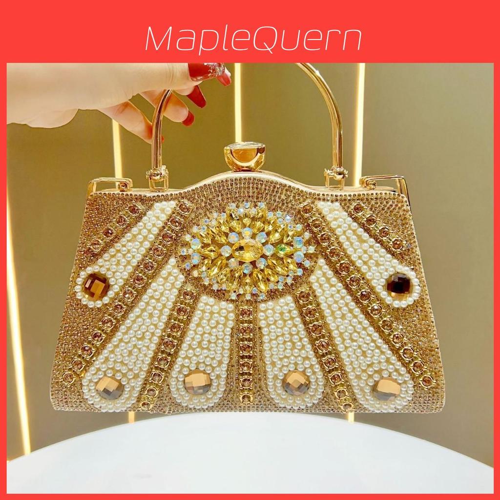 Womens Large Capacity Evening Clutch Bag With Rhinestone Embellishments For Formal Events