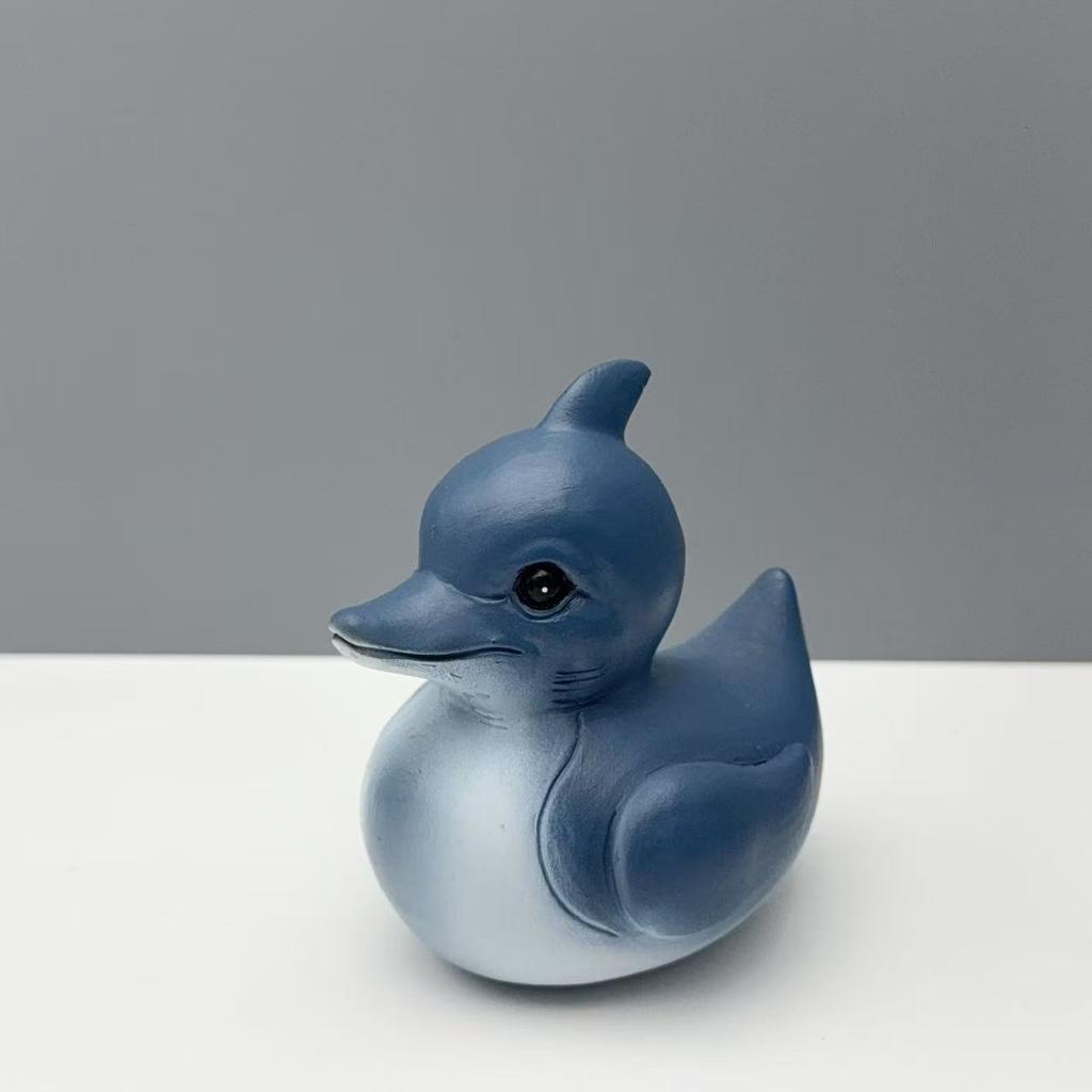 Funny Sea Creature Duck Figurine Resin Cartoon Octopus Turtle Shark Seal Statue Ocean Style Home Decoration Desktop Ornament