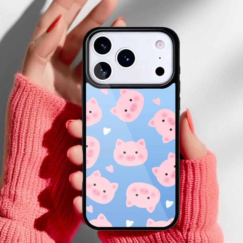 Pig Cute Phone Case for iPhone 17 Air 16e 15 14 13 Pro Max Back Cover for 12 11 Pro Coque