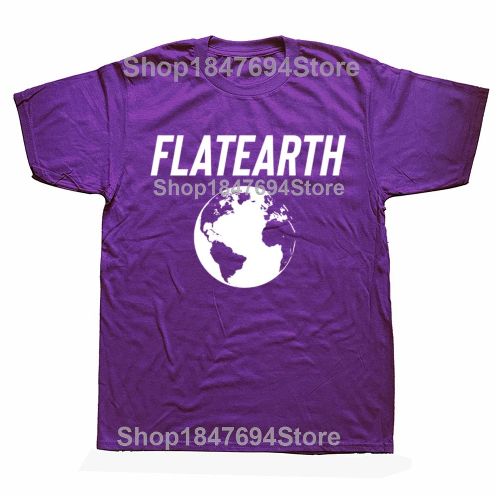 Lustiges Flache Erde Klassische Grafik 100% Baumwolle T-Shirts Herren Damenmode Lässiges T-Shirt Locker Übergroß Streetwear T-Shirt