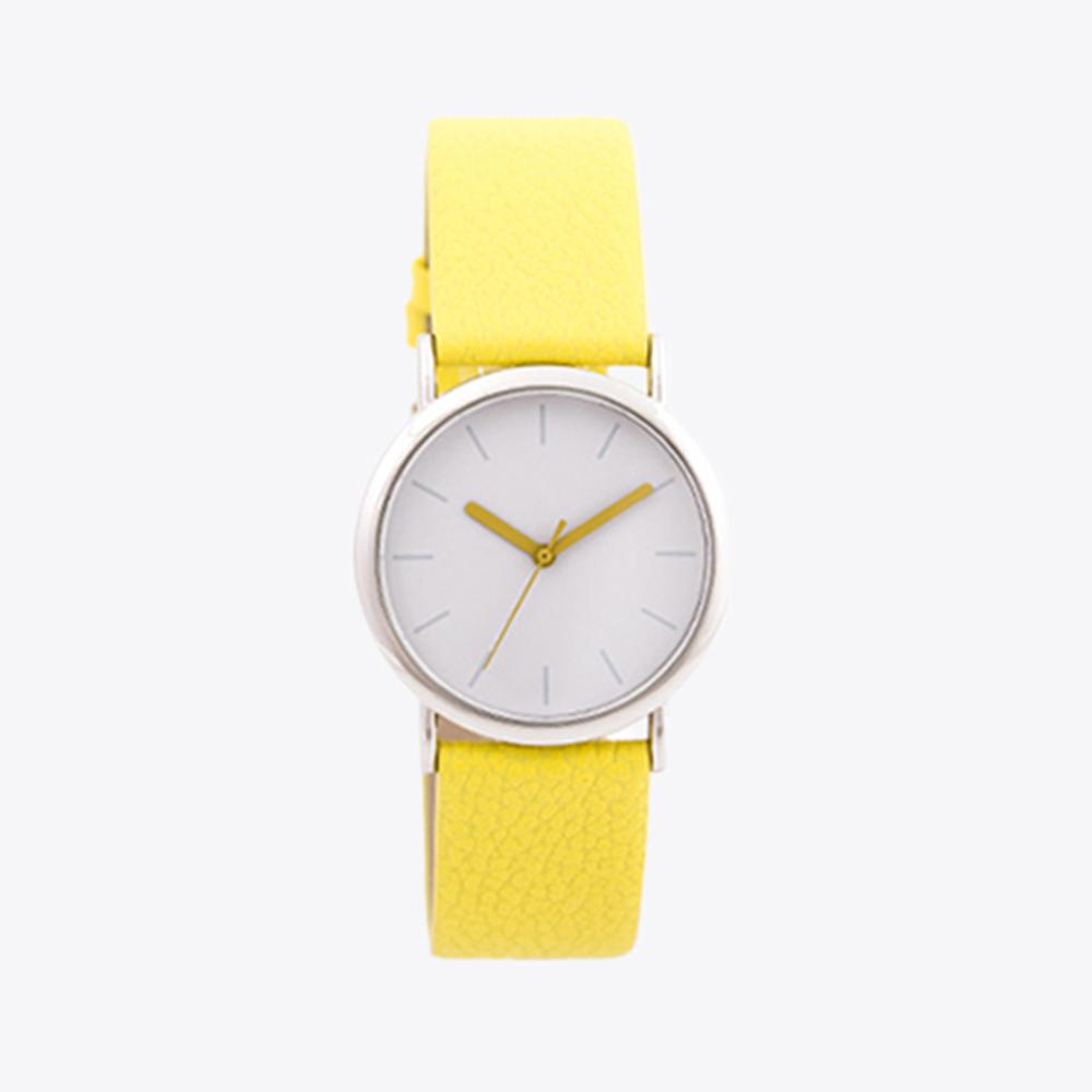 Lanjjeu La1185 Women'S Leather Watch Pastel Yellow Ivory