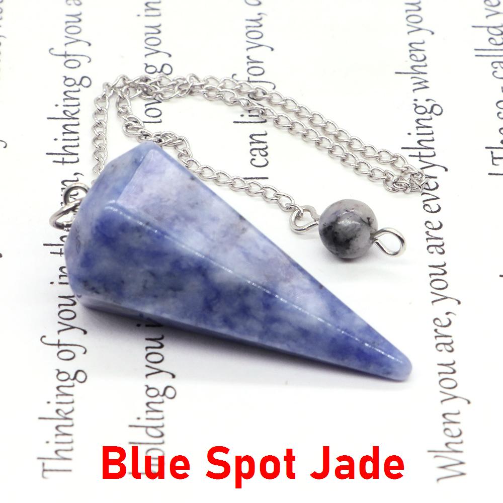 Natural Stone Reiki Healing Pendulum,For Dowsing Spiritual Divination Cone Crystal Quartz Pendulos Small Size Necklace Jewelry