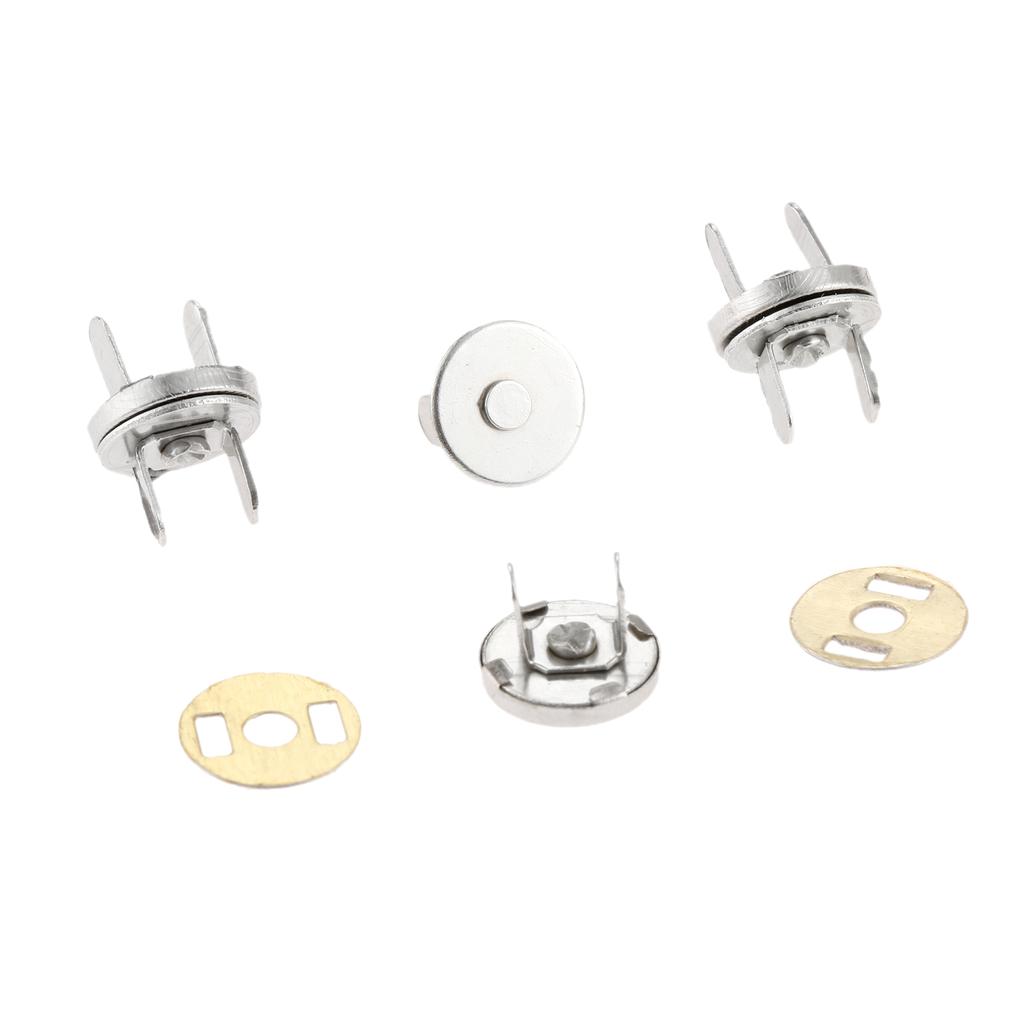 10Pcs 10mm Metal Magnetic Button Lady Bags Magnetic Snaps Clasp Suction Purse Buckle Clothing Buttons Handbag Accessories Silver