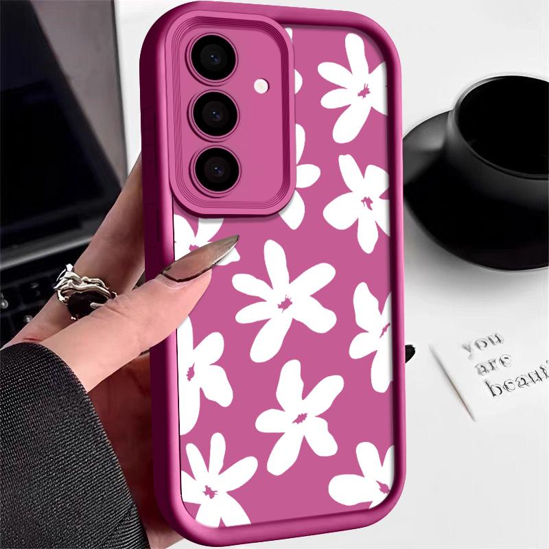 Für Samsung Galaxy S25 S24 S22 Ultra Plus S23 S21 S20 Fe A55 A54 A14 5g Floral Silikon Soft Slim Objektiv Schutz Fall Abdeckung