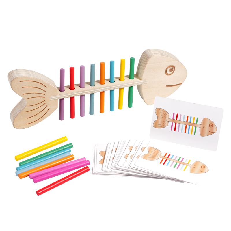Montessori Color Matching Sensory Toys Wooden Balance Stick Fine Training Game Puzzle Toy For Boys Girls Birthday Christmas Gift